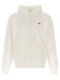 Lacoste Logo-Embroidered Cotton Blend Hoodie — cream