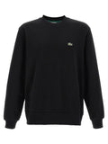 Lacoste Logo-Patch Fleece Sweatshirt — Black