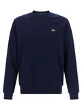 Lacoste Logo-Embroidered Fleece Sweatshirt — Navy
