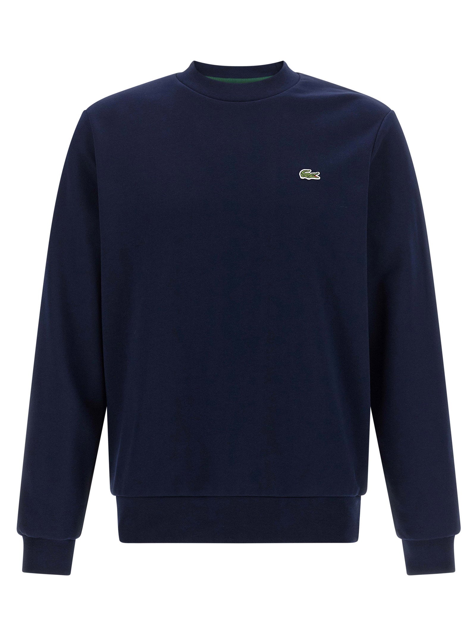 Lacoste Logo-Embroidered Fleece Sweatshirt — Navy