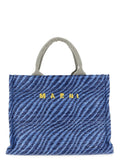 Marni Woven Raffia Tote Bag — Blue