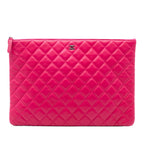 Large Quilted Lambskin O Case Clutch
