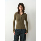 Effortless KnitImported Yangtze 2S 30-Count Merino Wool Polo Neck Sweater for Autumn/Winter