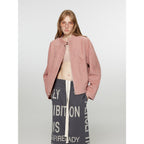 Sweet Cherry PartyImported Vintage Suede Lambskin Leather Jacket, Short-Cropped Genuine Leather Blazer