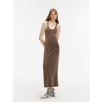 Cool Girl Recipe Luxury brand exclusive ferment-washed distressed vest dress