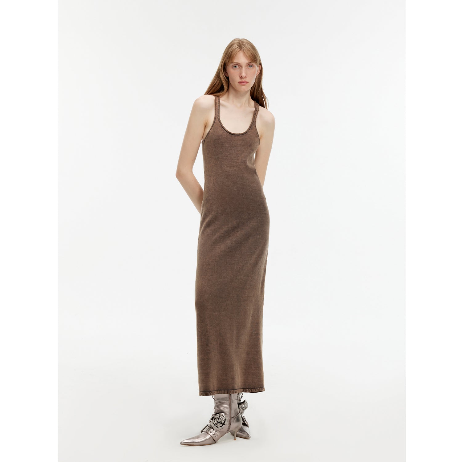 Cool Girl Recipe Luxury brand exclusive ferment-washed distressed vest dress
