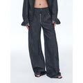 Berlin Street old money style linen material stand-up silhouette double waist scimitar casual trousers spring
