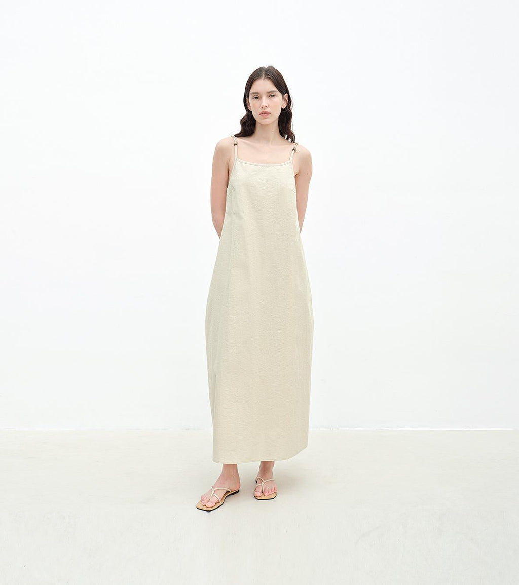 Island Walk Cotton Beaded Sling Dress