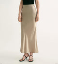 Extremely luxurious American EASTMAN acetate glossy bias-cut elegant slim fishtail skirt