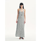 Galaxy Trace Linen Sequin Embroidery Dress Summer