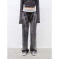 Winter Date fashionable slim silhouette permeation printing and dyeing process loose knitted straight pants