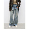 Denim Shadowretro washed printed layered casual slimming cotton bootcut jeans