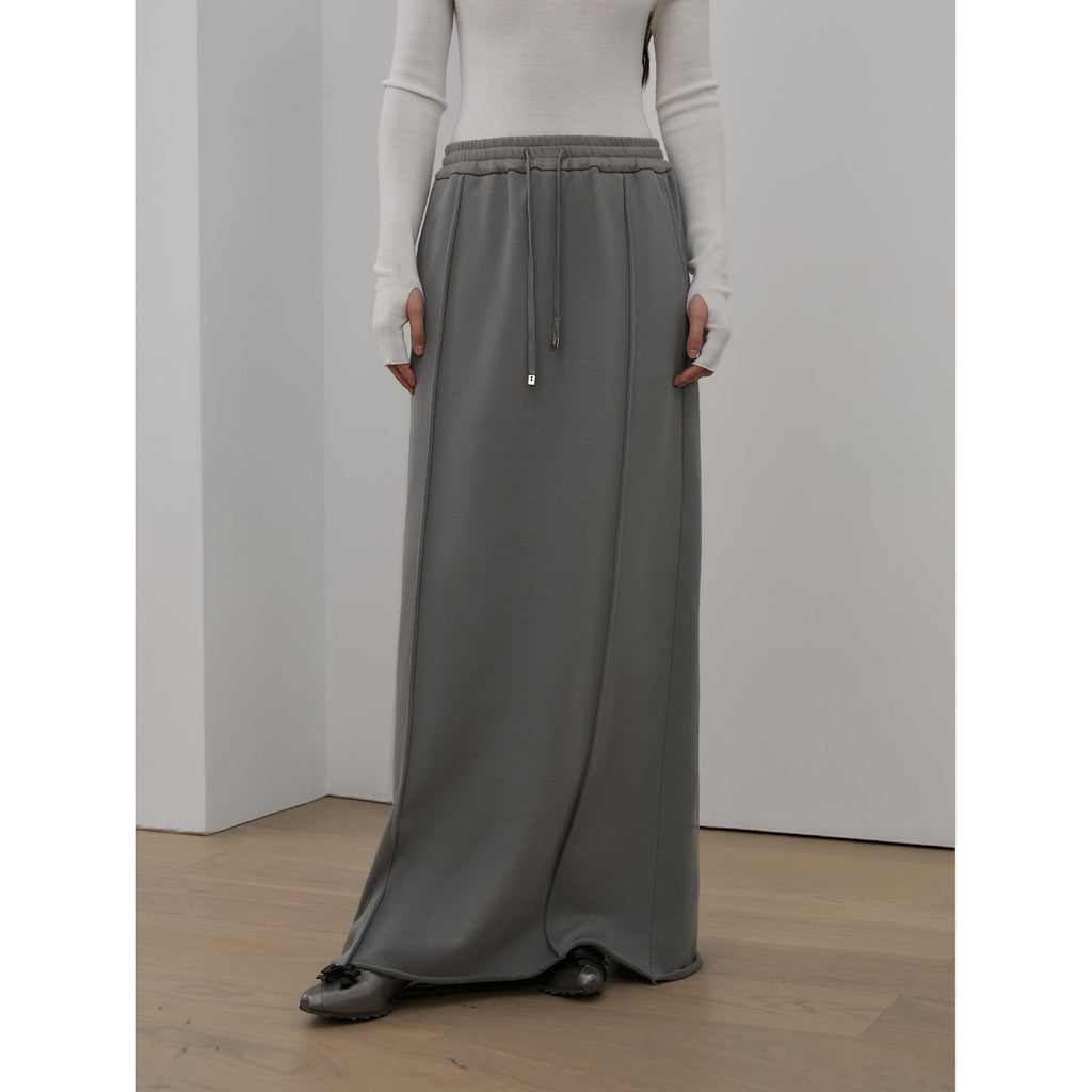 Cloudy StarLazy Dress ,Sporty style color-blocked drawstring women's skirt