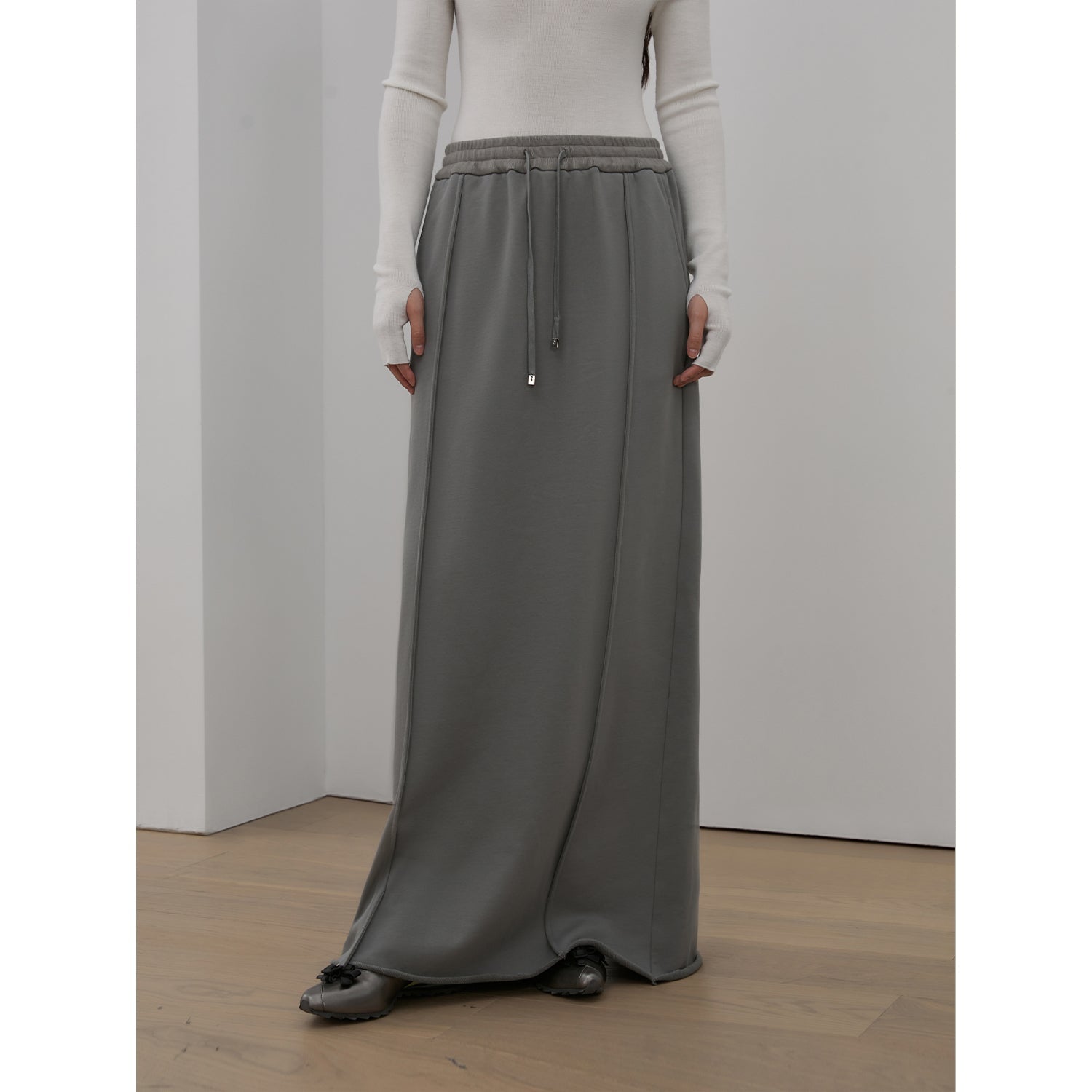 Cloudy StarLazy Dress ,Sporty style color-blocked drawstring women's skirt