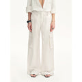 Rhythm in the Same Frequency Tencel linen workwear style wide-leg casual pants