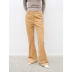 Road to Extraordinary Retro modern versatile slim corduroy flared trousers