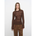Lazy Day Essential Textured Mohair Blend Round Neck Stretch Knit Base Layer for Fall/Winter Women