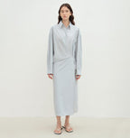 Romantic Vibes Cross-Placket Loose Long-Staple Cotton Shirt Dress