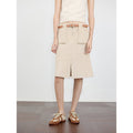 Postcard Memory Retro corduroy design front slit workwear fishtail skirt