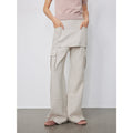 Free to run away miu style fake two-piece workwear micro-flared casual pants low-waist slim zipper trousers for women