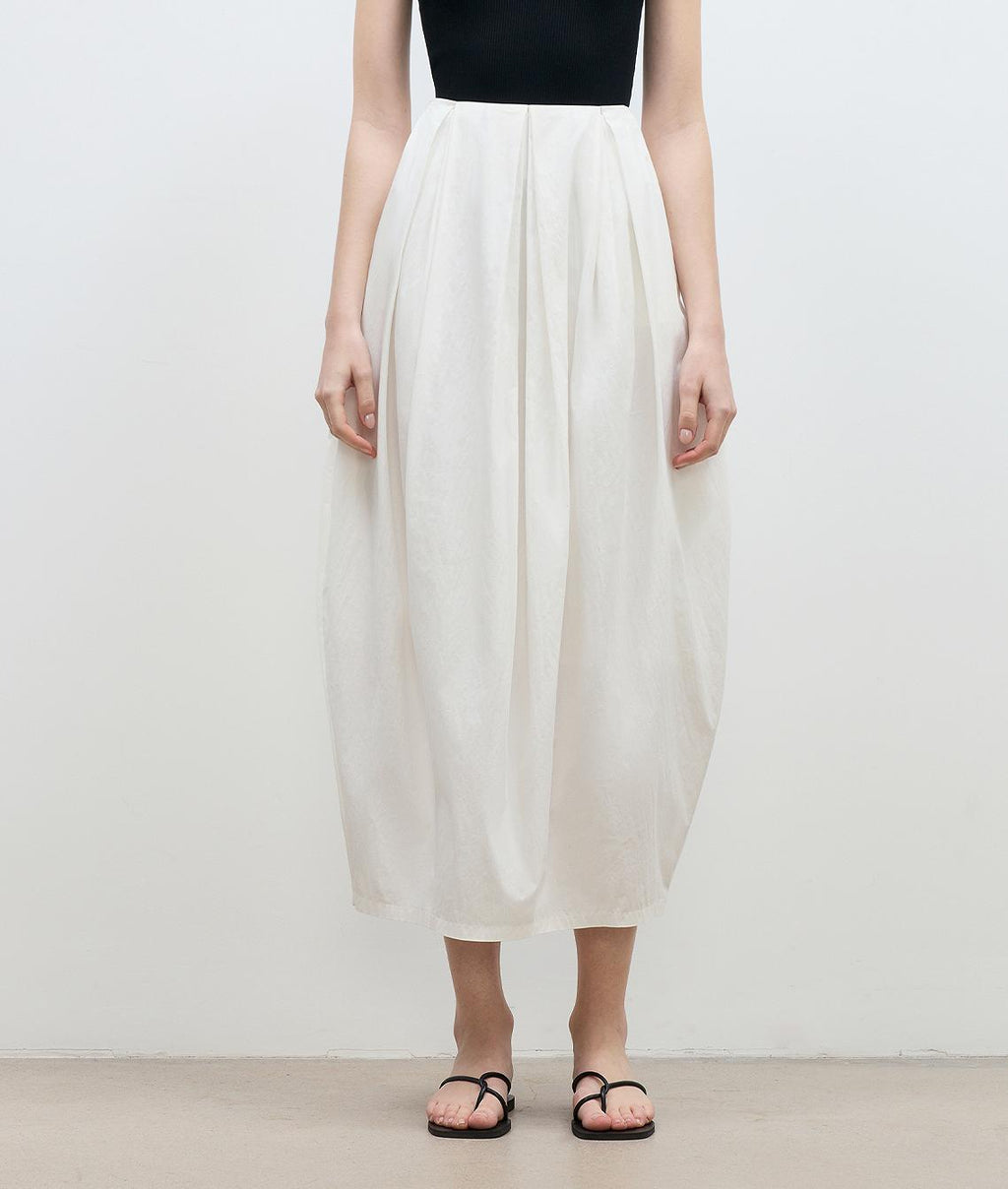 Peninsula Art Styling Flower Bud Skirt High Waist Skirt for Women