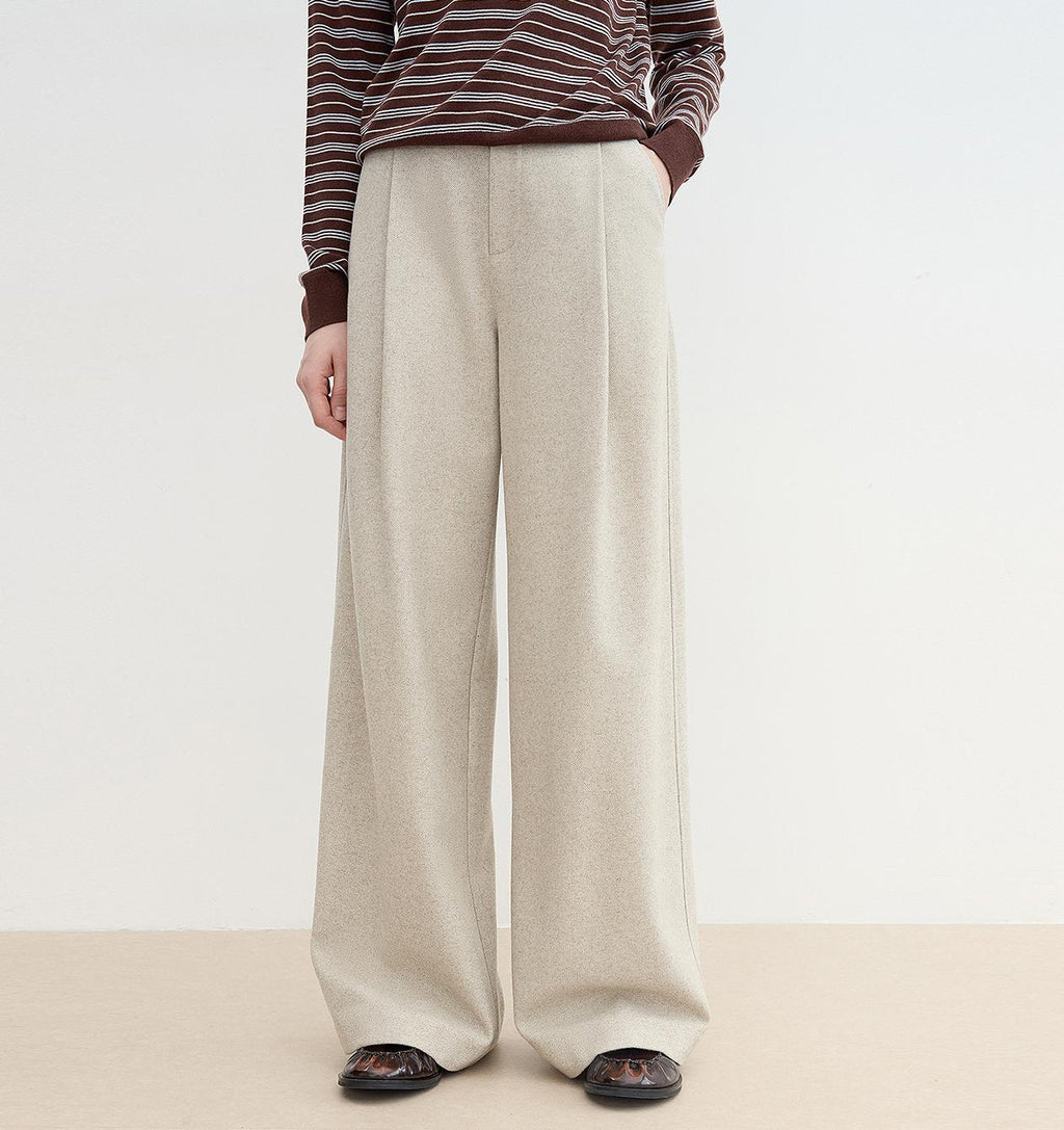 Leisure Moments classic low-waisted loose casual straight pants exquisite fashion sense casual pants for women