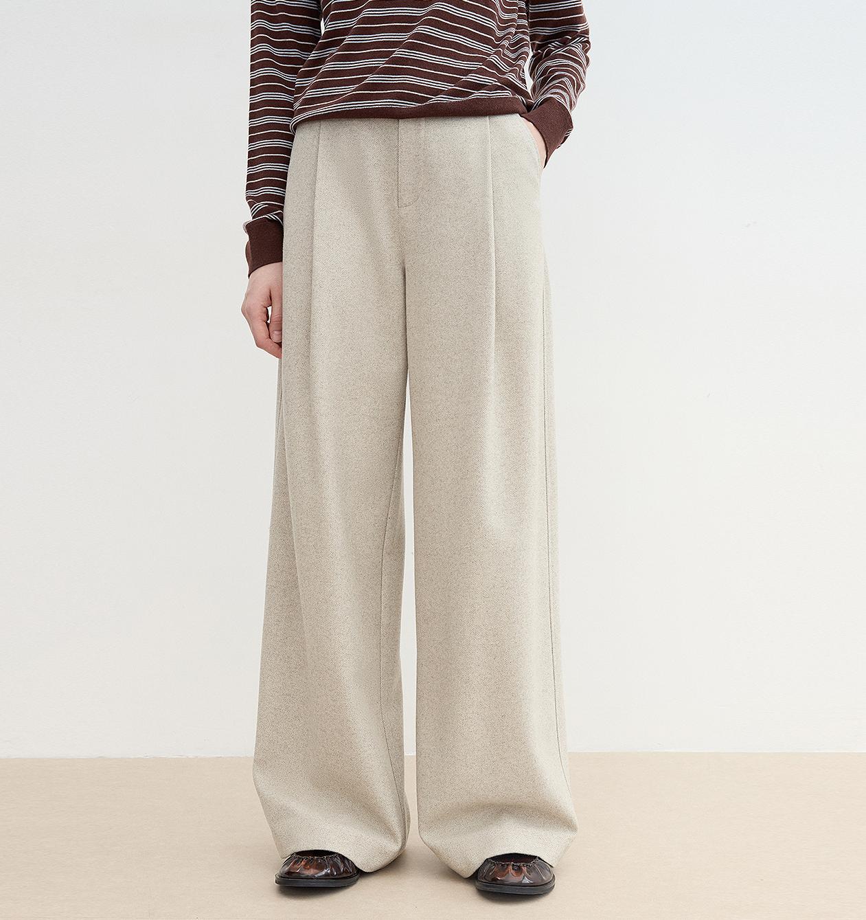 Leisure Moments classic low-waisted loose casual straight pants exquisite fashion sense casual pants for women