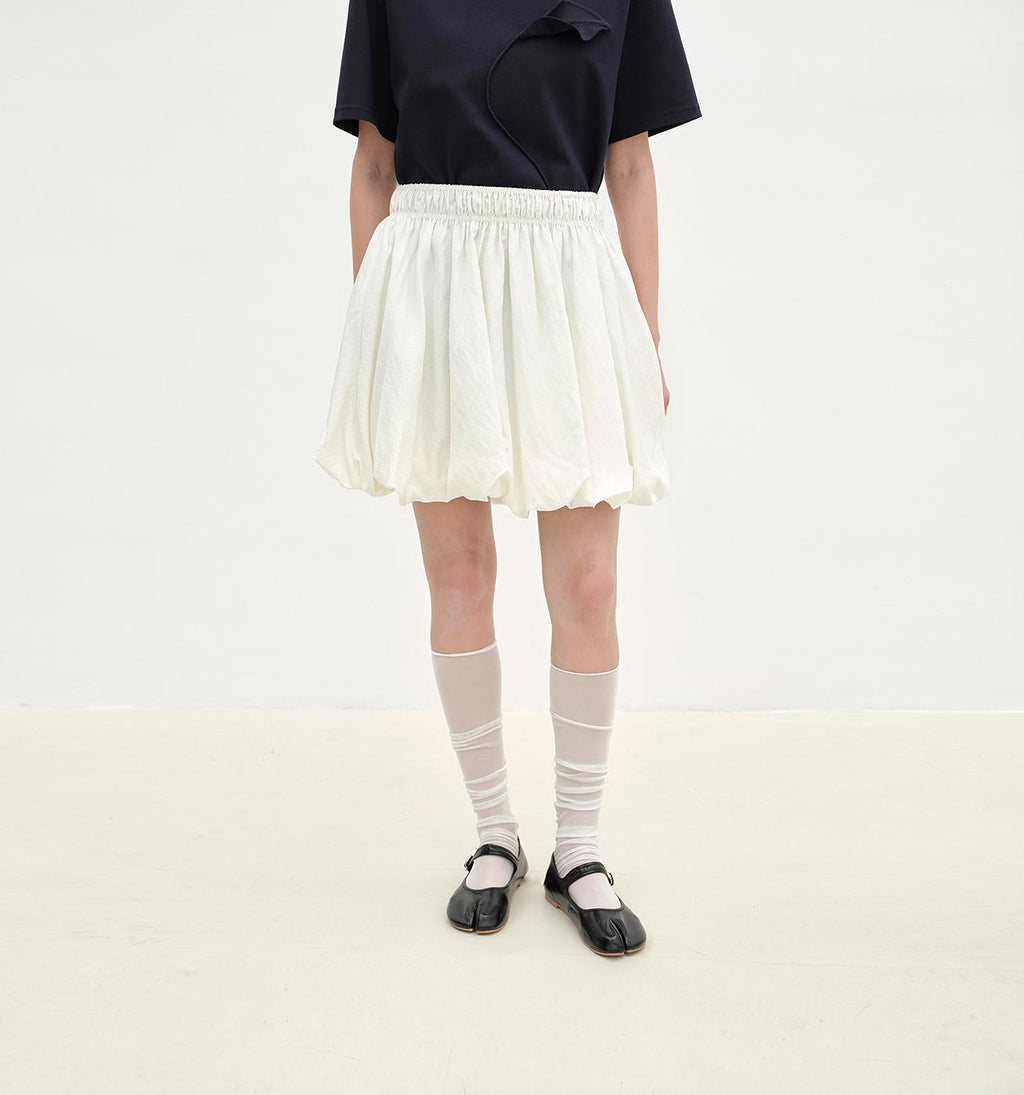 Bubble Park elastic waist three-dimensional flower bud new skirt