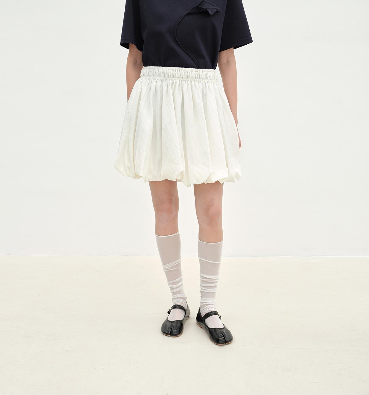 Bubble Park elastic waist three-dimensional flower bud new skirt
