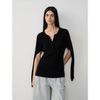 Moonlight Schumann Tencel wool blend long-sleeved sweater thin top