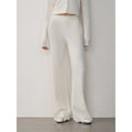Lazy urban Yangtze Merino wool polo-neck cardigan straight-leg knitted pants suit