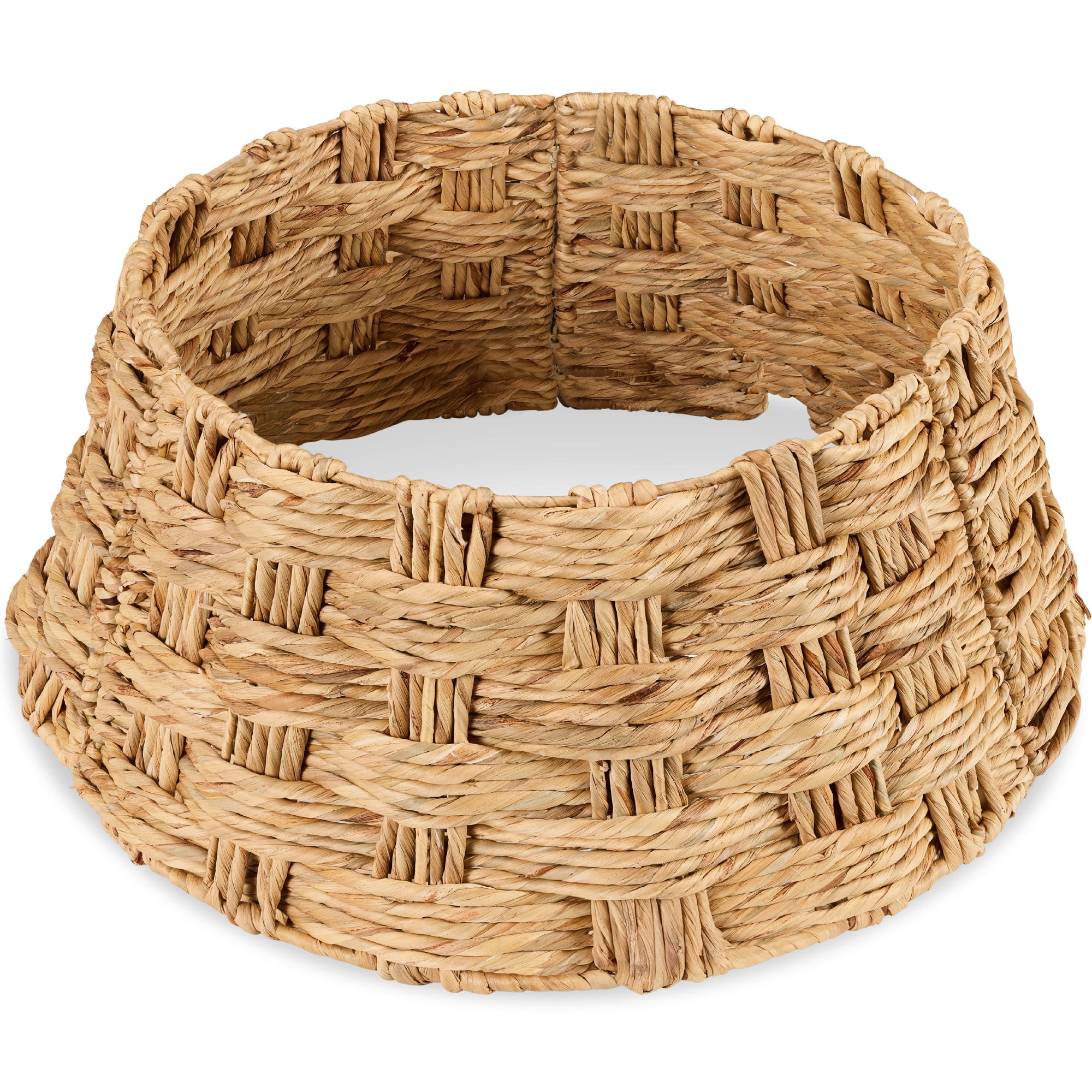 Basket Woven Hyacinth Christmas Holiday Tree Collar - 24in - Natural