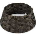Basket Woven Hyacinth Christmas Holiday Tree Collar - 24in - Tobacco
