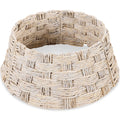 Basket Woven Hyacinth Christmas Holiday Tree Collar - 24in - Transparent White