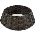 Basket Woven Hyacinth Christmas Holiday Tree Collar - 36in - Tobacco