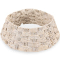 Basket Woven Hyacinth Christmas Holiday Tree Collar - 36in - Transparent White