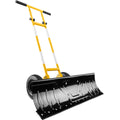 Galvanized Blade 2-Wheel Snow Pusher w/ Adjustable Handle - 36in - Yellow