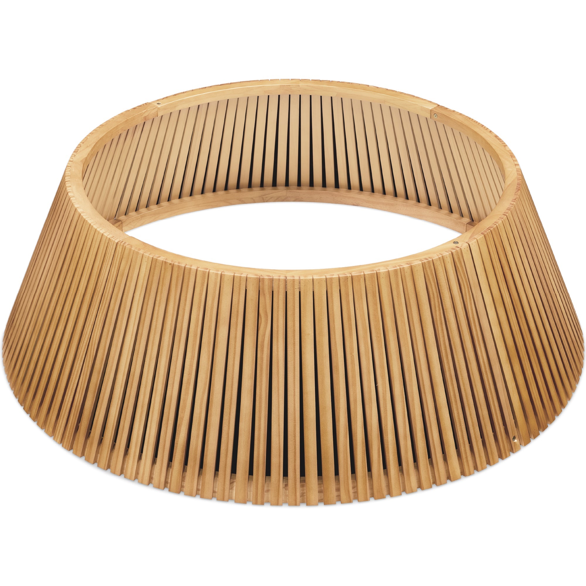 Christmas Tree Collar, Solid Wood Slatted Tree Accessory - 42in - Natural