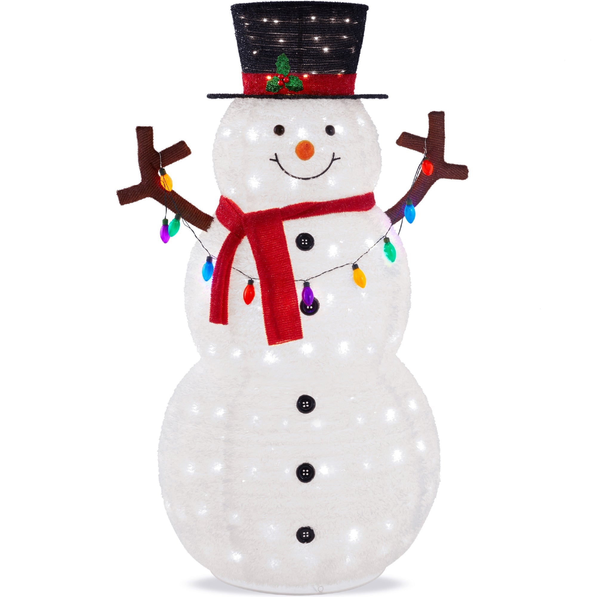 Lighted Pop-Up Snowman Outdoor Christmas Decoration w/ LED Lights - Medium - 3ft