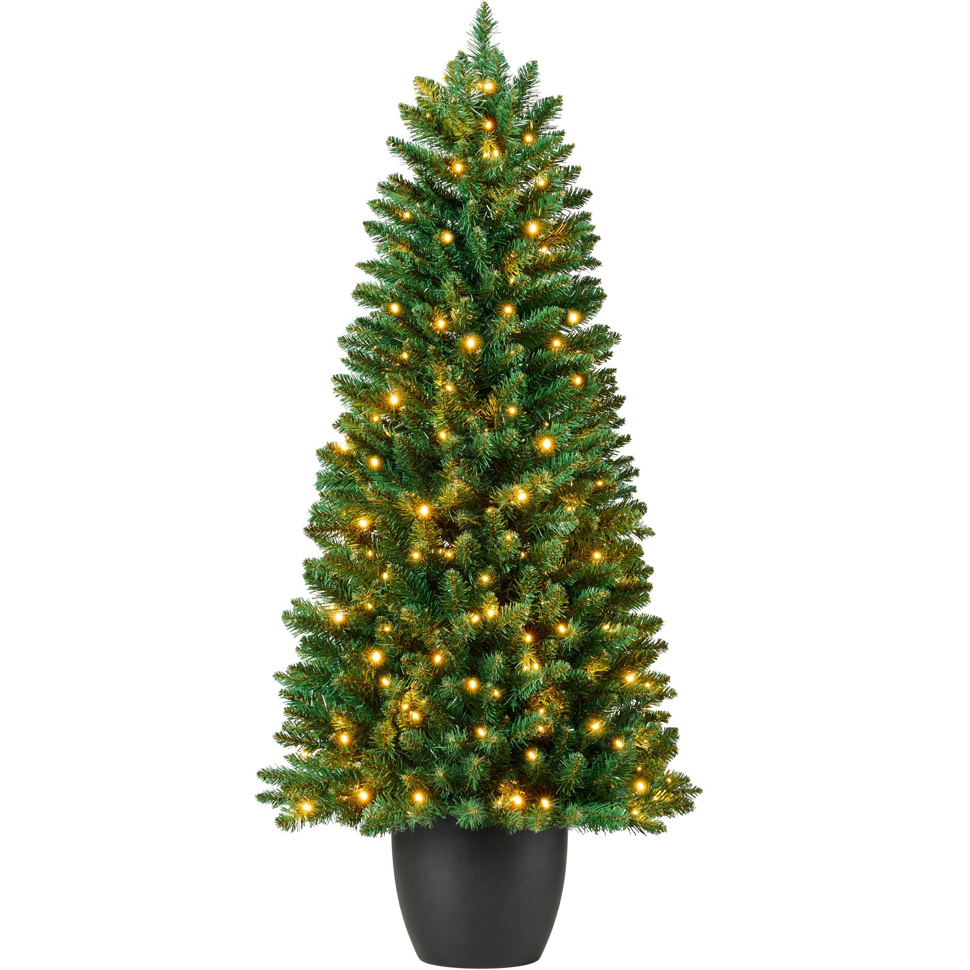 Pre-Lit Potted Christmas Tree w/ Twinkling White LEDs - 6ft