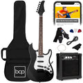 Beginner Electric Guitar Kit w/ Case, 10W Amp, Tremolo Bar - 39in - Jet Black