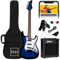 Beginner Electric Guitar Kit w/ Case, 10W Amp, Tremolo Bar - 39in - Hollywood Blue