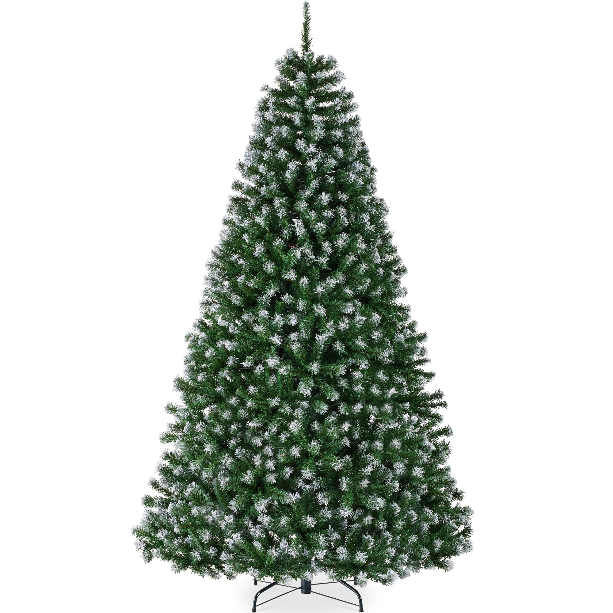 Unlit Frosted Artificial Green Spruce Christmas Tree, w/Easy Assembly - 9ft