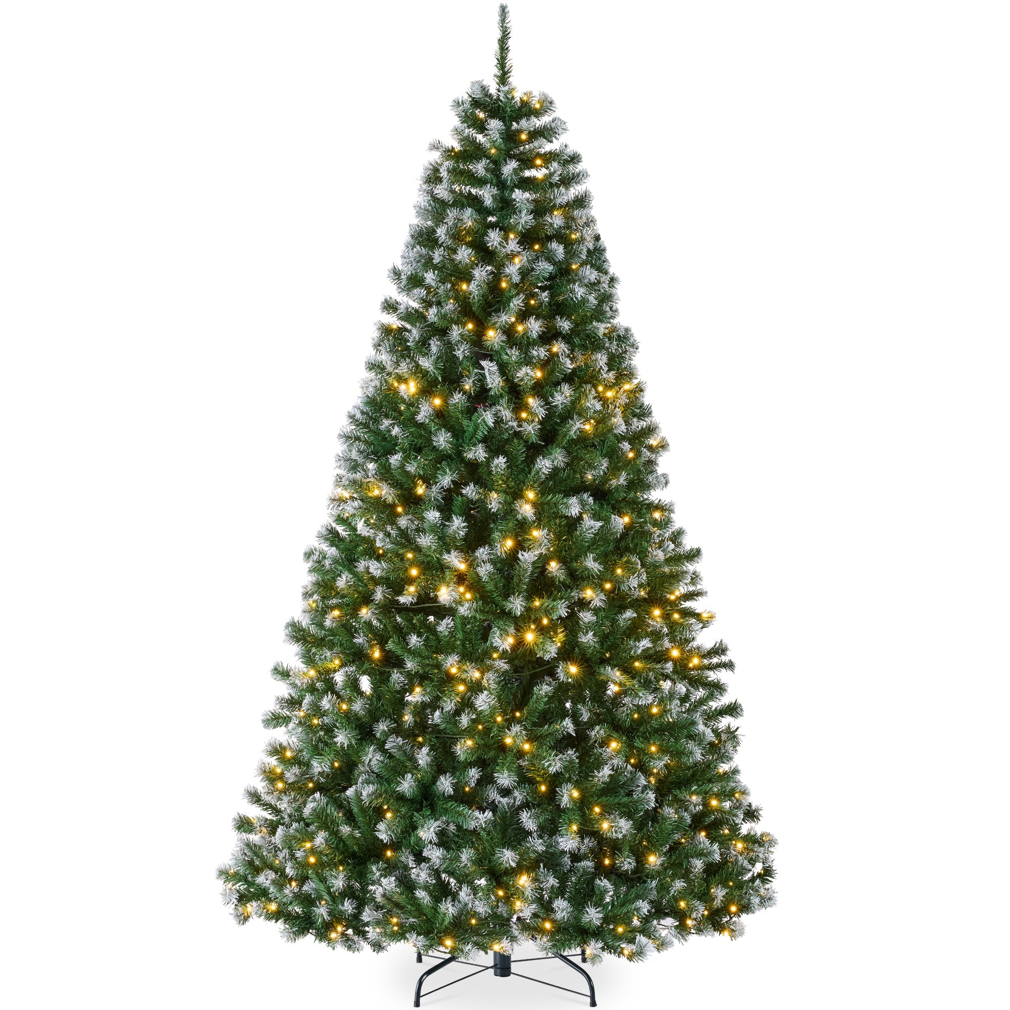 Pre-Lit Frosted Artificial Green Spruce Christmas Tree, w/Easy Assembly - 6ft
