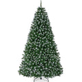 Unlit Frosted Artificial Green Spruce Christmas Tree, w/Easy Assembly - 6ft