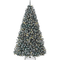 Pre-Lit Frosted Artificial Blue Spruce Christmas Tree, w/Easy Assembly - 7.5ft