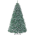 Unlit Frosted Artificial Blue Spruce Christmas Tree, w/Easy Assembly - 7.5ft