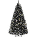 Pre-Lit Frosted Artificial Black Spruce Christmas Tree, w/Easy Assembly - 7.5ft