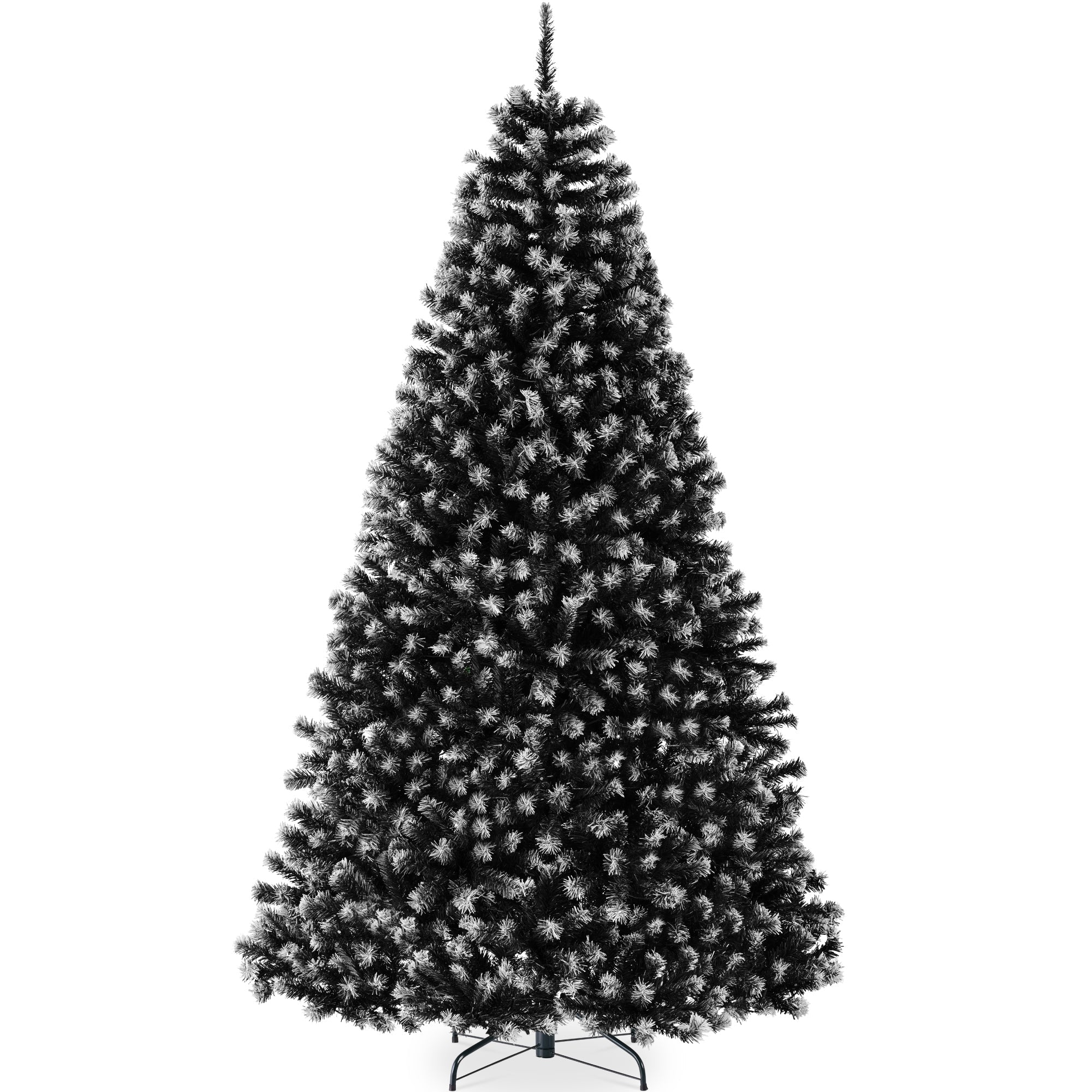Unlit Frosted Artificial Black Spruce Christmas Tree, w/Easy Assembly - 7.5ft