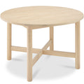 47in Round Solid Wood Dining Table, Modern Farmhouse Table For 4 - Natural